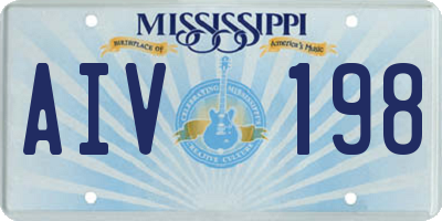 MS license plate AIV198