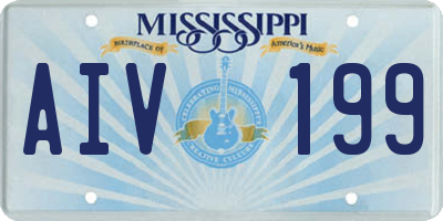 MS license plate AIV199