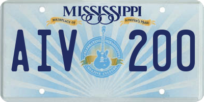 MS license plate AIV200
