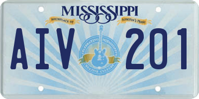 MS license plate AIV201