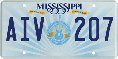 MS license plate AIV207