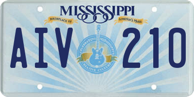 MS license plate AIV210