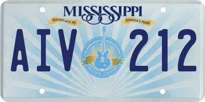 MS license plate AIV212