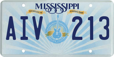 MS license plate AIV213