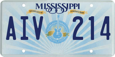 MS license plate AIV214