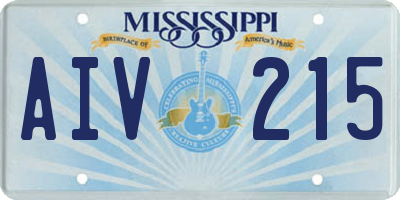 MS license plate AIV215