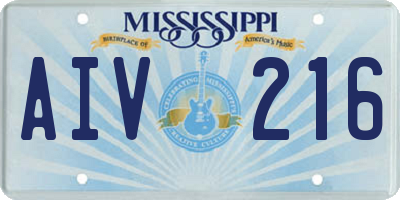 MS license plate AIV216