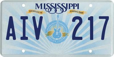 MS license plate AIV217