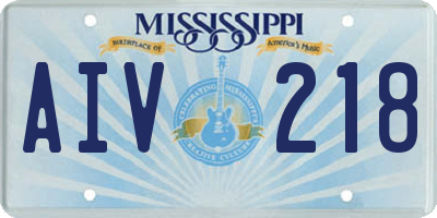 MS license plate AIV218
