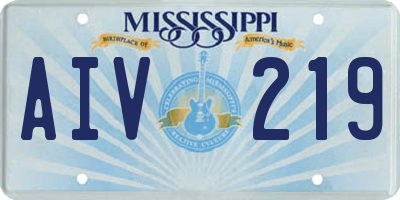 MS license plate AIV219