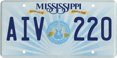 MS license plate AIV220