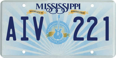 MS license plate AIV221