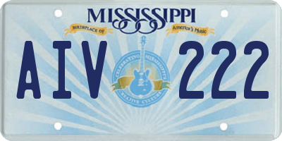 MS license plate AIV222