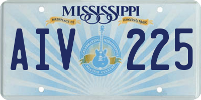 MS license plate AIV225