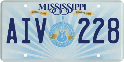 MS license plate AIV228