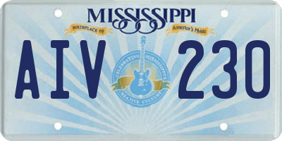 MS license plate AIV230
