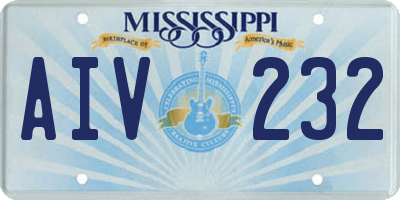MS license plate AIV232