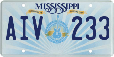 MS license plate AIV233