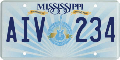 MS license plate AIV234