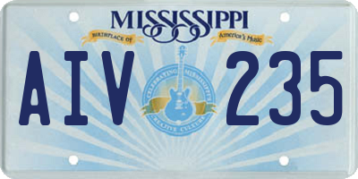 MS license plate AIV235