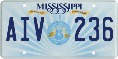 MS license plate AIV236