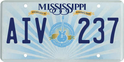 MS license plate AIV237