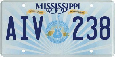 MS license plate AIV238