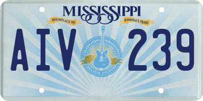 MS license plate AIV239