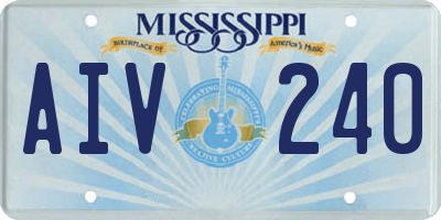 MS license plate AIV240