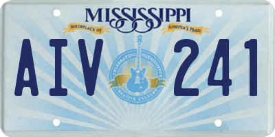 MS license plate AIV241