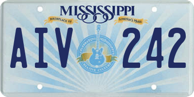 MS license plate AIV242