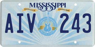 MS license plate AIV243