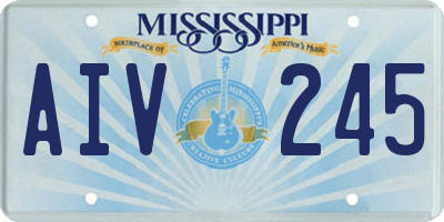 MS license plate AIV245