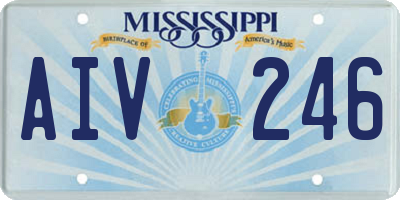 MS license plate AIV246