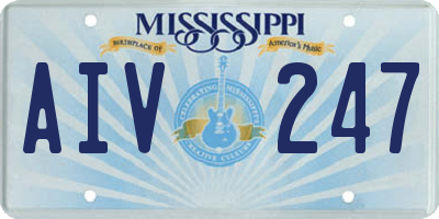 MS license plate AIV247