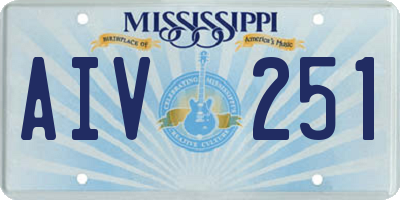 MS license plate AIV251