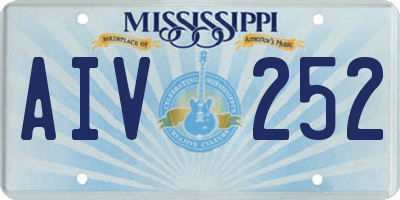 MS license plate AIV252