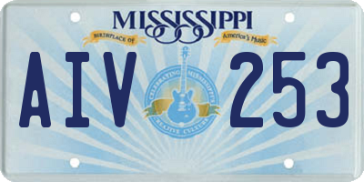 MS license plate AIV253