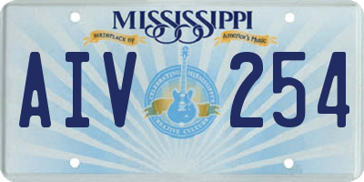 MS license plate AIV254