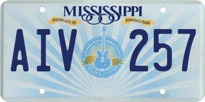 MS license plate AIV257