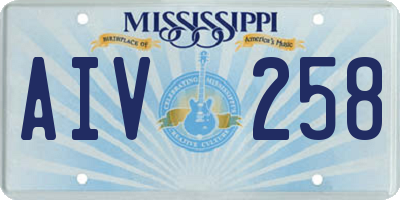 MS license plate AIV258