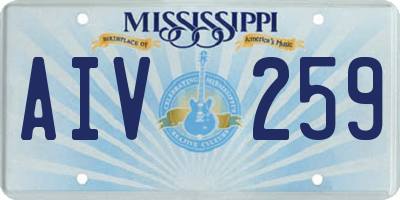 MS license plate AIV259
