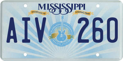 MS license plate AIV260