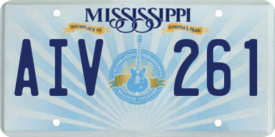 MS license plate AIV261