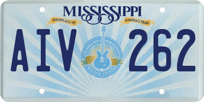 MS license plate AIV262