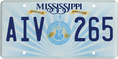 MS license plate AIV265