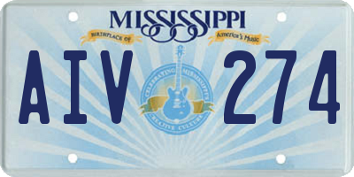 MS license plate AIV274