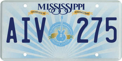 MS license plate AIV275