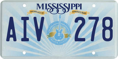 MS license plate AIV278