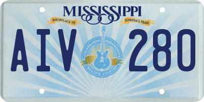 MS license plate AIV280